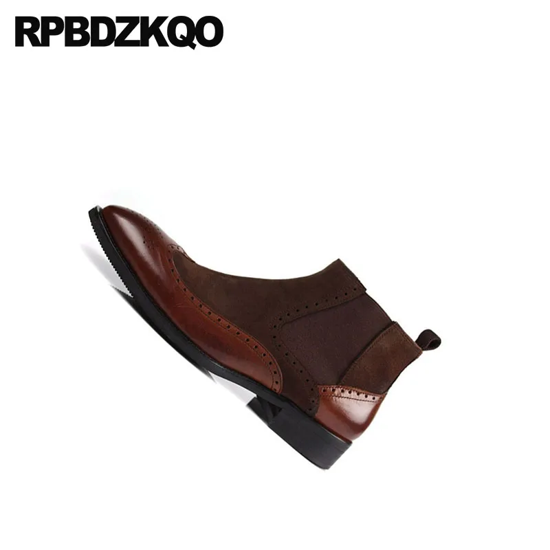 Классические мужские замшевые ботинки челси до щиколотки с острым