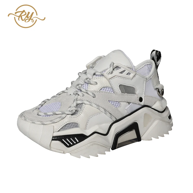 Женские кроссовки в европейском стиле модные белые туфли из натуральной кожи на