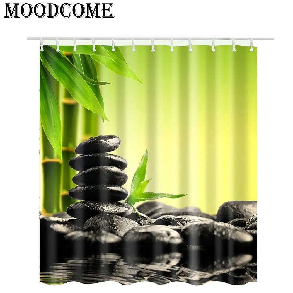 

Bamboo Shower Curtain Green Cortina Box Banheiro Bathroom Curtain Pink Bamboo Water Bathroom Shower Cortinas Ducha Pink Flower