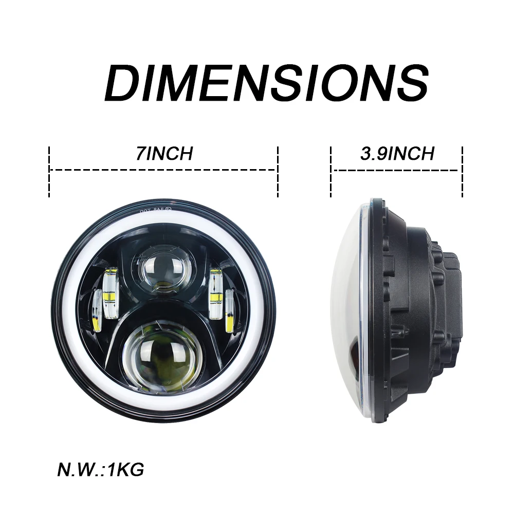 Новый RGB Halo Кольцо Круглый DRL 7 дюймов светодиодные фары Ангельские глазки