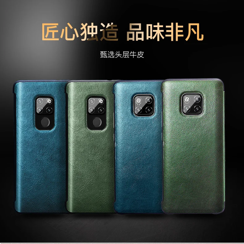XOOMZ брендовый деловой чехол из натуральной кожи для huawei mate 20 Pro, умный спящий воловьей кожи, умный чехол для телефона huawei mate 20