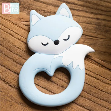 Fox Blue 6 шт., силиконовый Прорезыватель для зубов, кулон в виде лисы для соски, Товары для малышей, Силиконовые Прорезыватели для зубов, игрушки для детей, Детские Прорезыватели - Цвет: Fox Blue