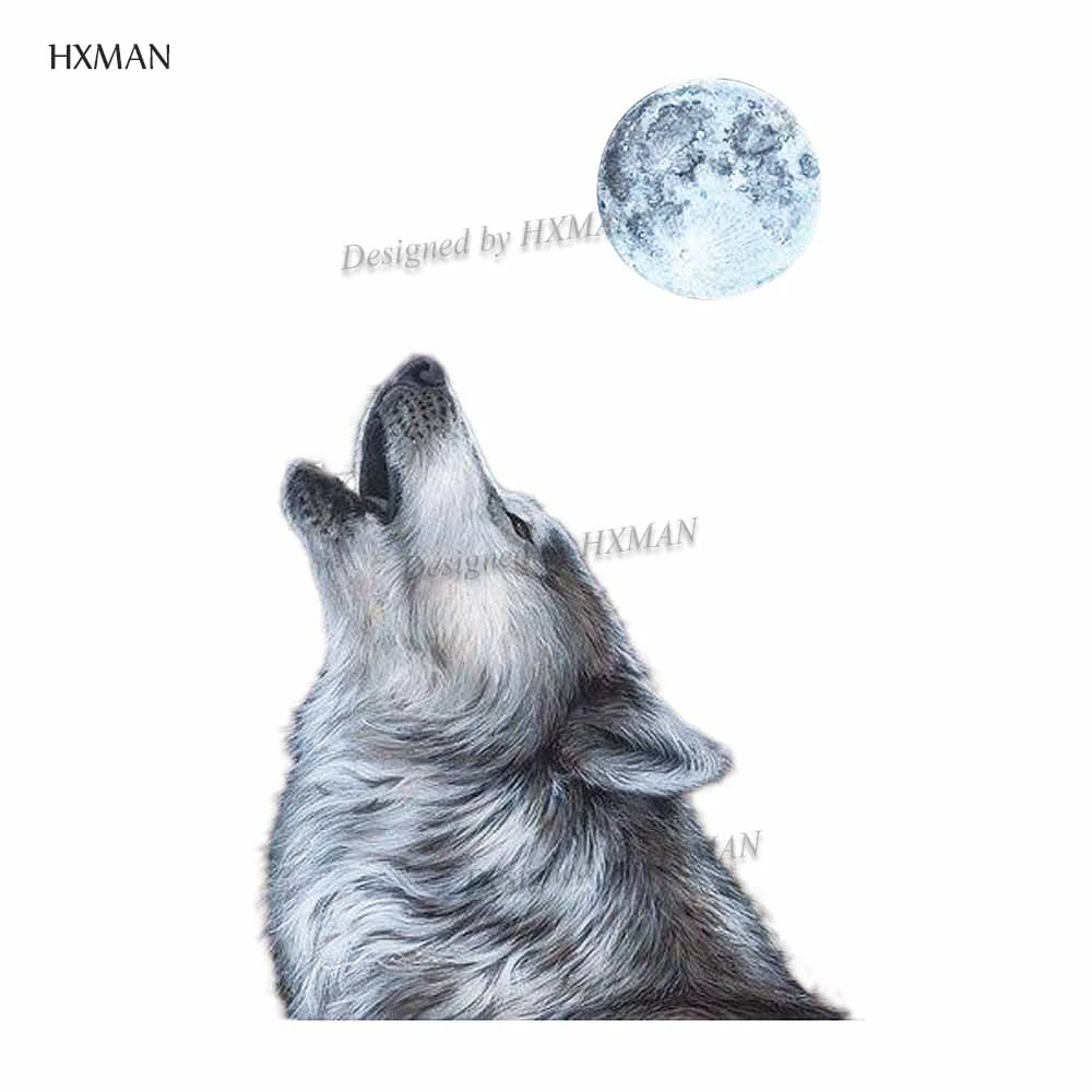 Временные татуировки HXMAN Wolf водостойкие женские модные боди-арт тату Детские