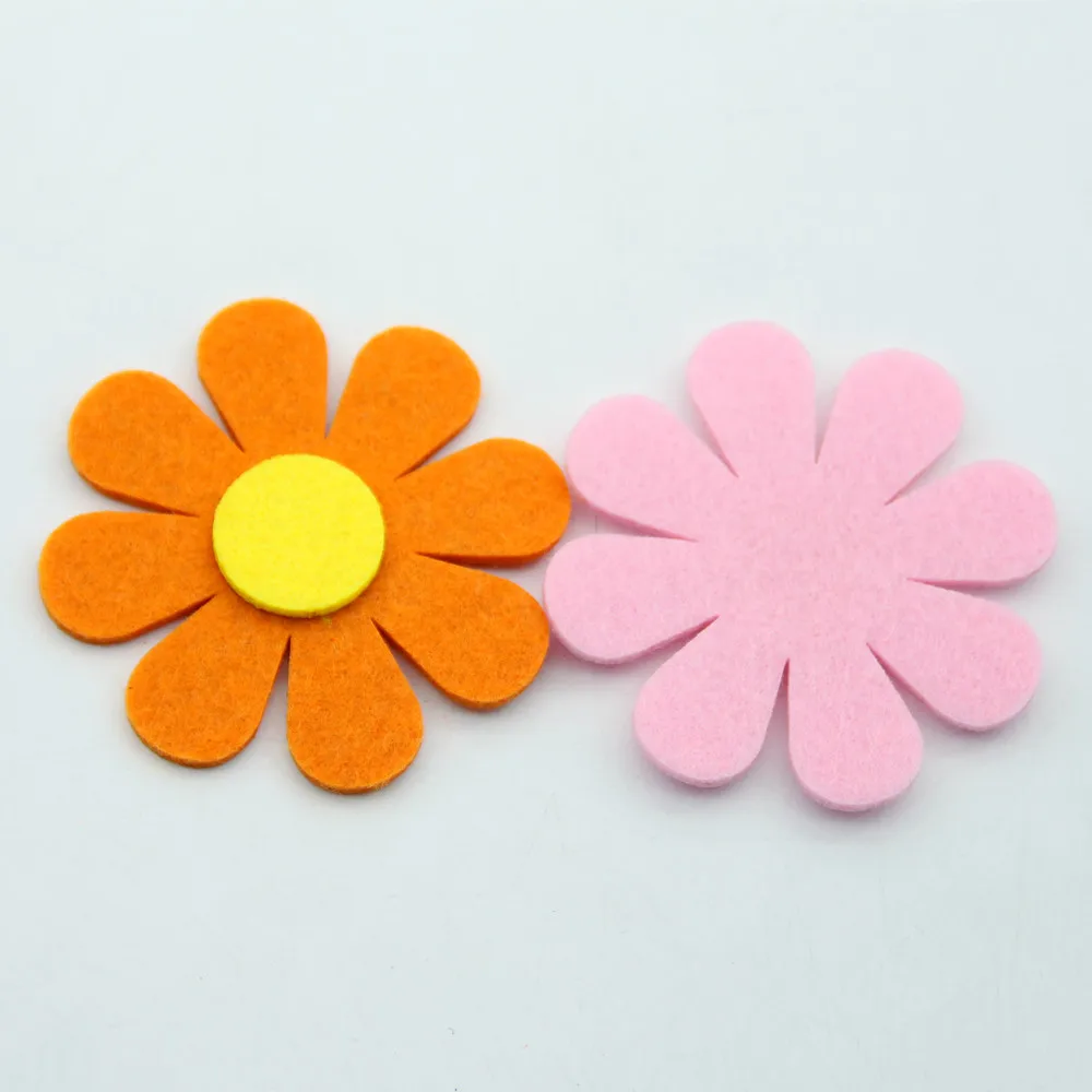 5pc Colorful Flower Cutting Felt DIY Home Child Room Kindergarten Stickers Decor Wall Puzzle Game Sewing Appliques Fabric Crafts | Дом и сад