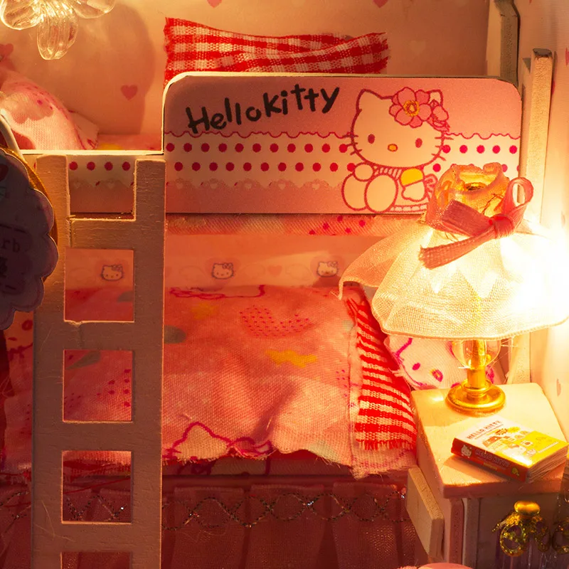 Китти Принцесса дом ручной работы ремесла модель Кукольный Каса миниатюрные