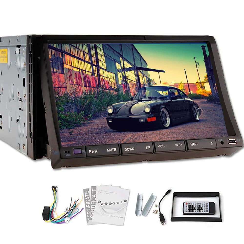 Двойной Din FM AM ПК автомобиля радио gps навигатор 3D Map CD DVD плеер Bluetooth 7 &quotHD цифровой