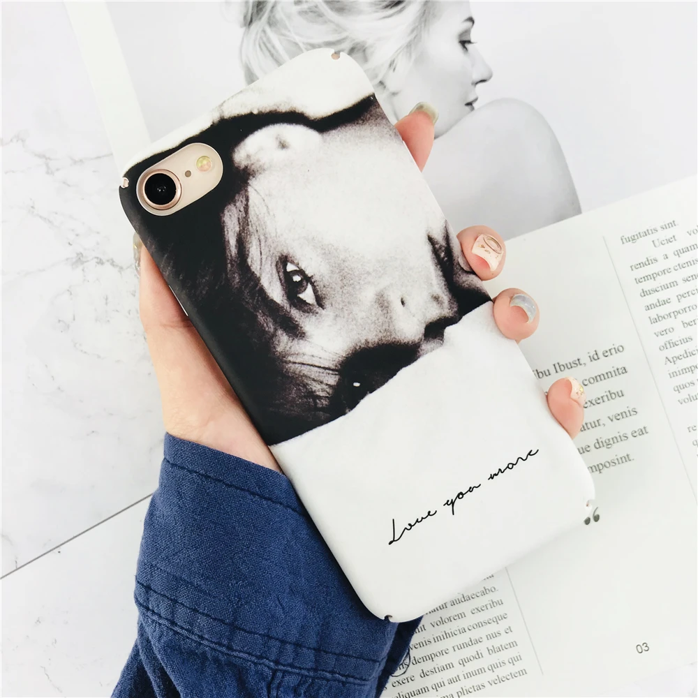 Черный и белый Cool Girl чехлы для Iphone 8 простого текста чехол телефона Plus