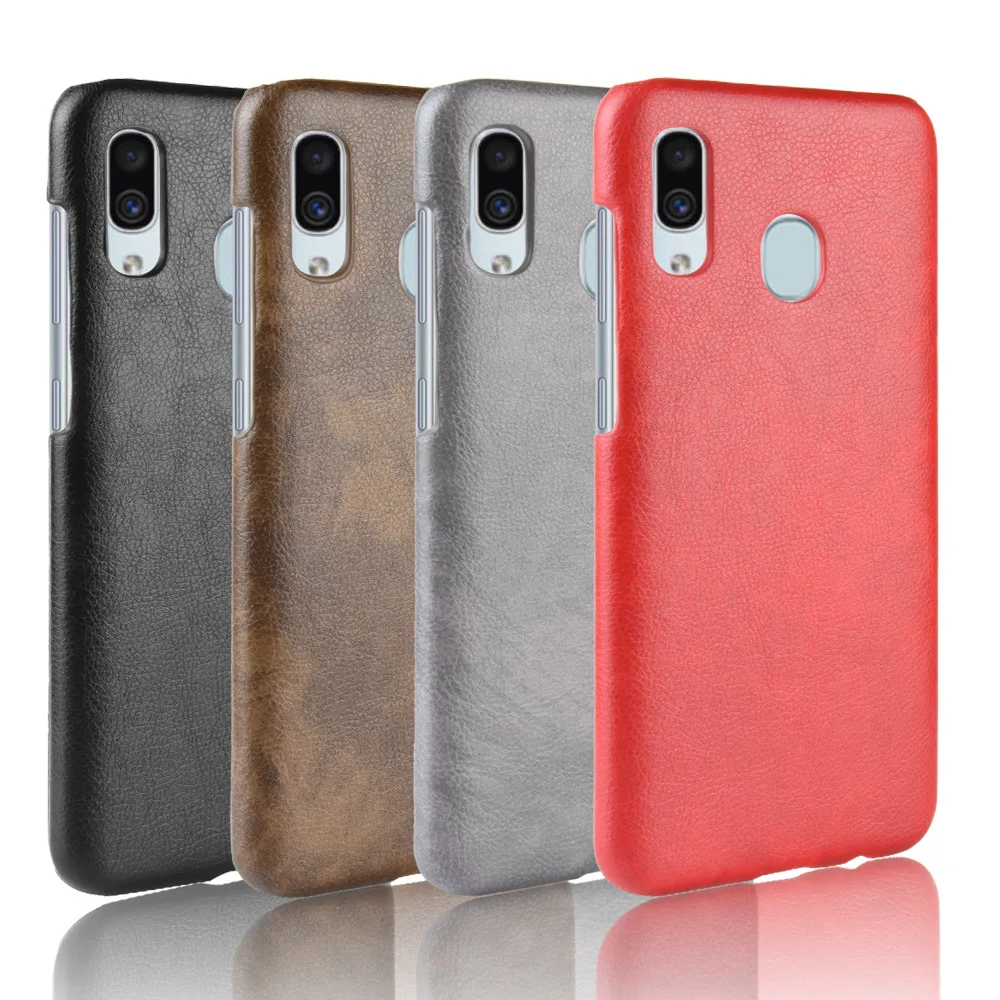 Чехол с рисунком личи для samsung Galaxy A30 Жесткий ПК и кожаный чехол на заднюю панель