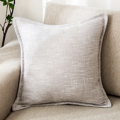Light Grey 30x50/45x45/55x55 см Япония простая бежевая/серая/коричневая хлопковая льняная наволочка диван наволочка для подушки для опоры поясницы спинка - Color: Light Grey
