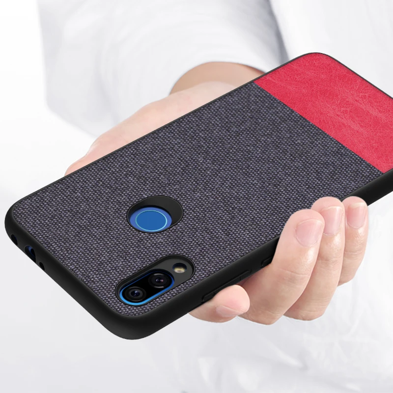 Чехол для Redmi Note 7 Pro Силиконовый ТПУ холщовый чехол накладка тканевый Xiaomi Note7 6 5
