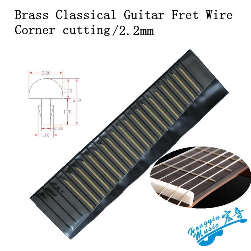 

1Set (20 Pieces) Classical Guitar Fingerboard Frets Brass/Cupronickel/Corner Cut Nickel-copper Alloy Fret Wire 2.0MM / 2.2MM