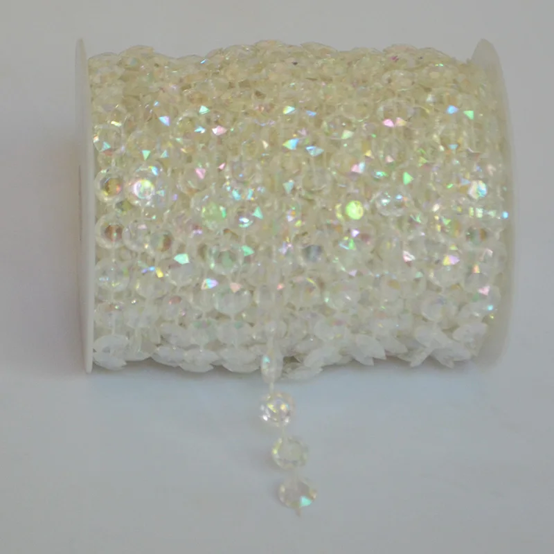 10 мм м переливающиеся Восьмиугольные Акриловые Бусины нитка цепочка Свадебная