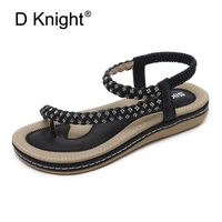 2019 new summer shoes women bohemia ethnic flip flops soft flat sandals woman casual comfortable bigsize platform sandals 35 42