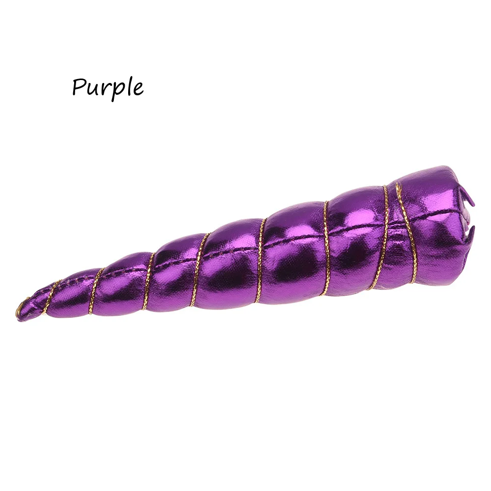 Purple 3 шт., 5 дюймов, аксессуары для волос в виде рога единорога, аксессуары в виде ушей единорога, эксклюзивные банты в виде единорога, вечерние аксессуары, без зажимов, повязка для волос - Цвет: Purple