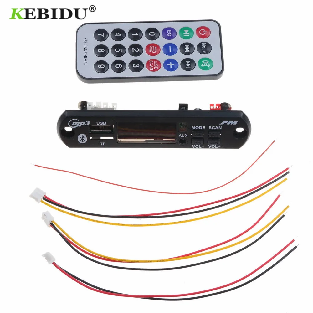 Автомобильный MP3 WMA FM AUX декодер KEBIDU Bluetooth 5 0 плата в 12 В аудио модуль TF радио