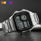 SKMEI 1335 мужские спортивные часы, водонепроницаемые часы из нержавеющей стали, модные цифровые наручные часы, часы, мужские часы