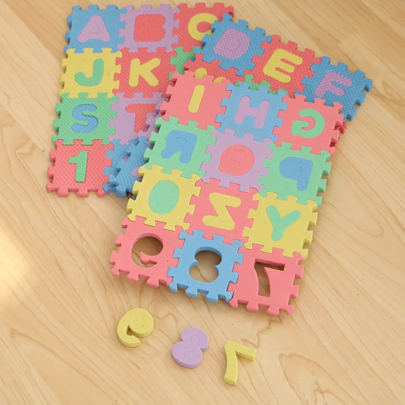 36 шт. 6 см * 0 8 экологичный Английский алфавит Arabia Numeral EVA Foam Puzzle Play Детские игрушки