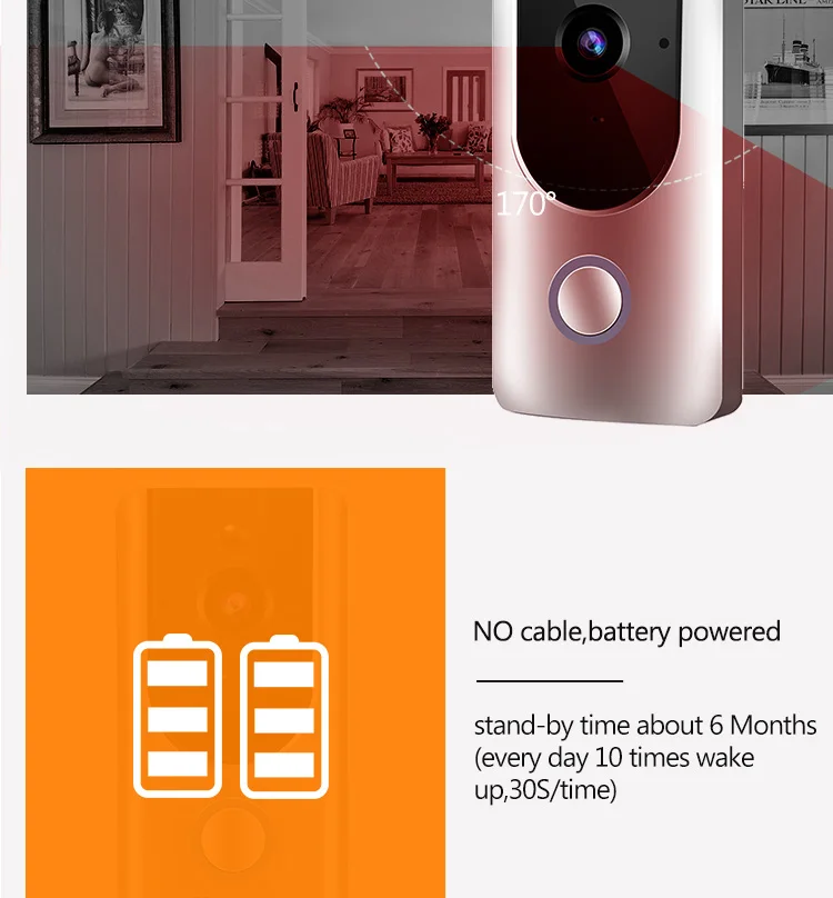 Smart Wireless Security wifi doorbell HD 720P video intercom Recording Video Door Phone Remote Home Monitoring door bell | Безопасность