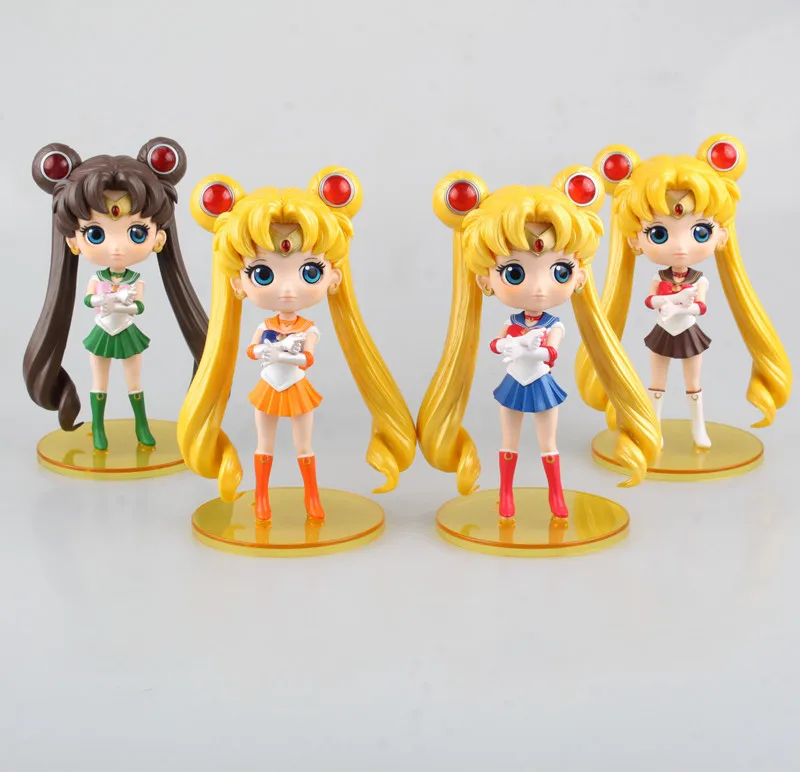 Q version Sailor Moon Tsukino Usagi 15cm Anime Collectible Action Figure PVC toys for christmas gift free shipping | Игрушки и хобби