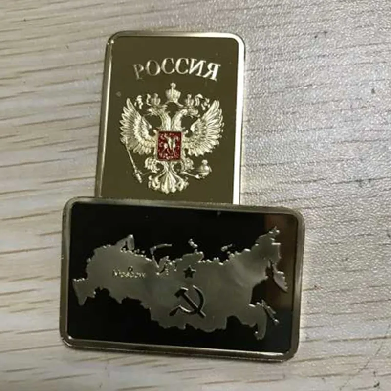 5 шт. коллекционные карты России слиток Gar 1 OZ 24K покрыто настоящим золотом значок