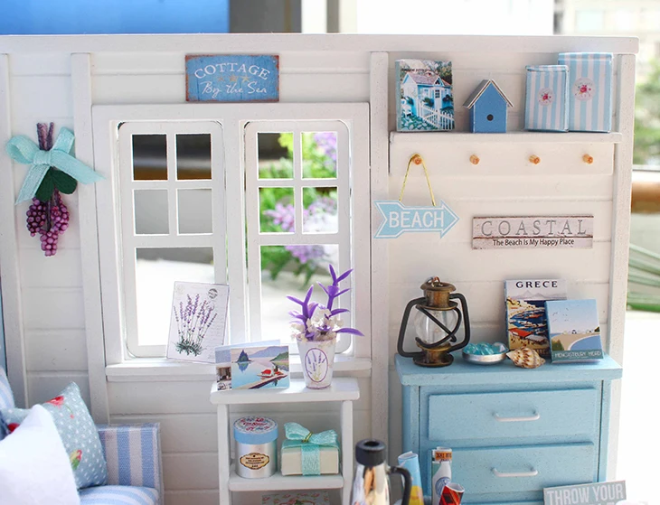 Собрать DIY деревянный дом Miniaturas с мебели DIY Миниатюрный Дом Кукольный домик игрушки для детей Рождество и день рождения h014
