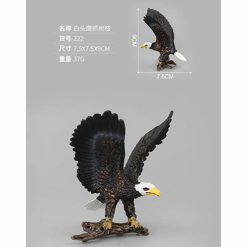 4 Kidns Simulation White-headed Eagle/Owl Animal Figure Collectible Toys Raptor Animal Action Figures Kids Plastic Cement Toys