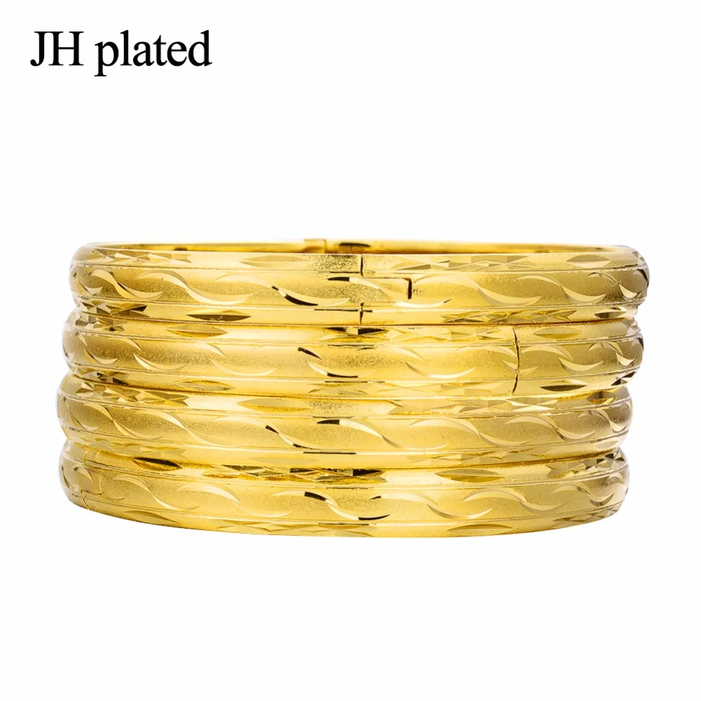 Позолоченный Браслет JHplated 4 шт. для женщин эфиопские свадебные браслеты Арабские