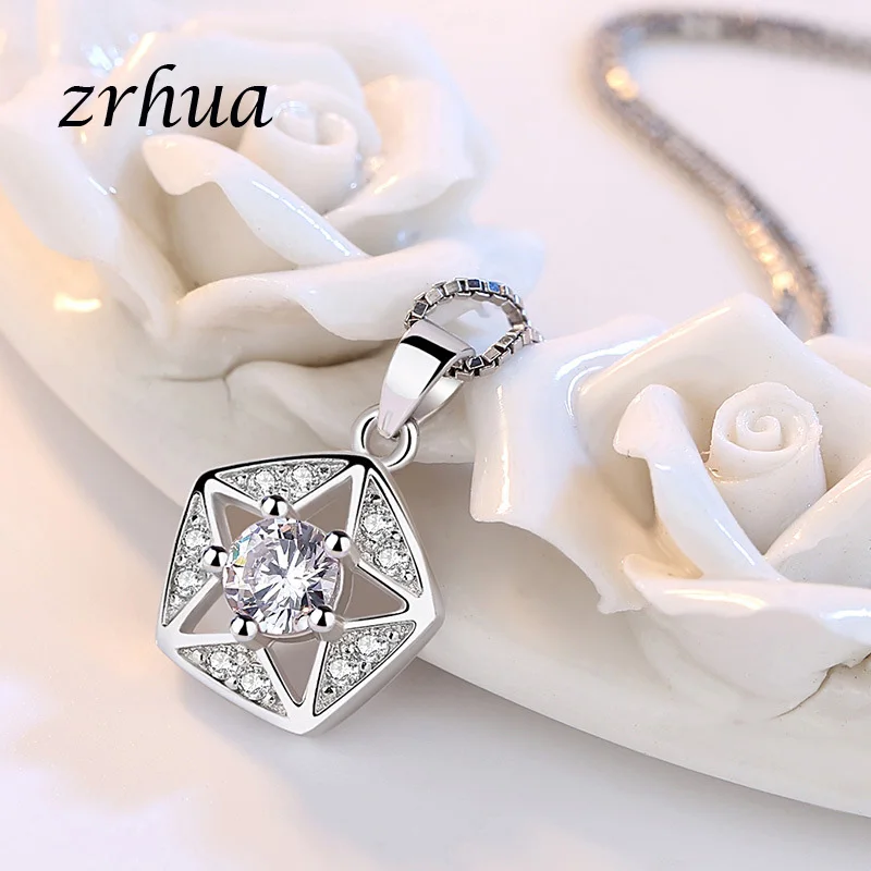 Новое поступление 2018 шикарное ожерелье ZRHUA из стерлингового серебра 925 пробы с