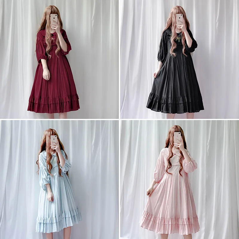 Женское платье с вышивкой Lori Mori Girl свободное пышными рукавами для отдыха