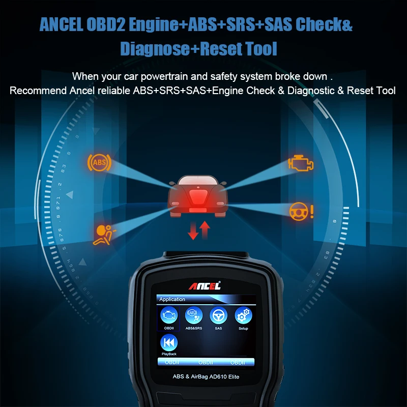 Считыватель кодов ANCEL AD610 Elite OBD2 инструмент для диагностики автомобиля ABS SAS SRS