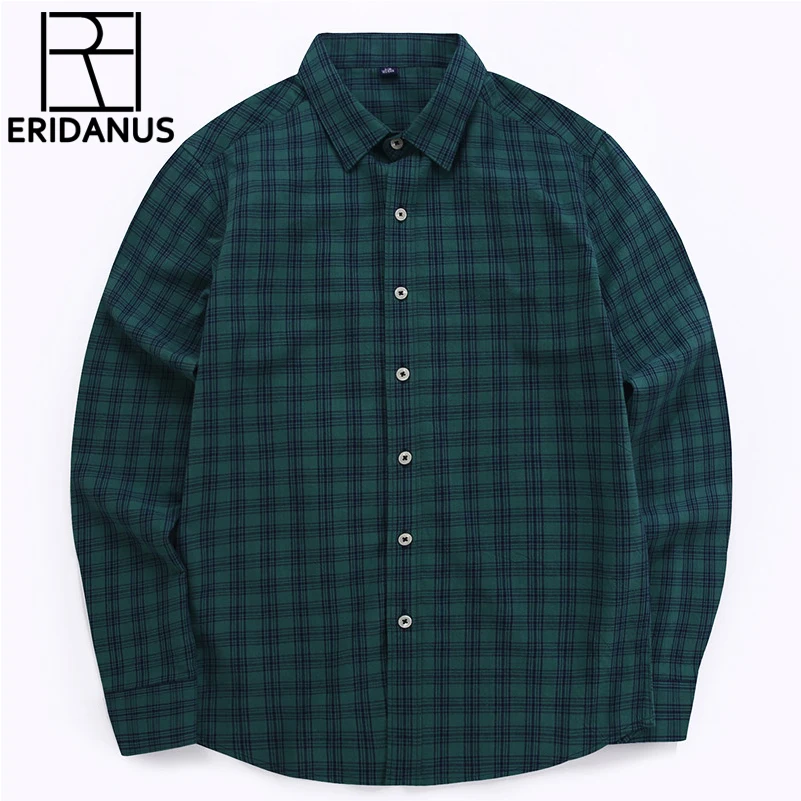 

2018 Spring Plaid Shirt Mens 100% Cotton Autumn Casual Long Sleeve Shirt Soft Comfort Slim Fit Styles Brand Man Clothes M633