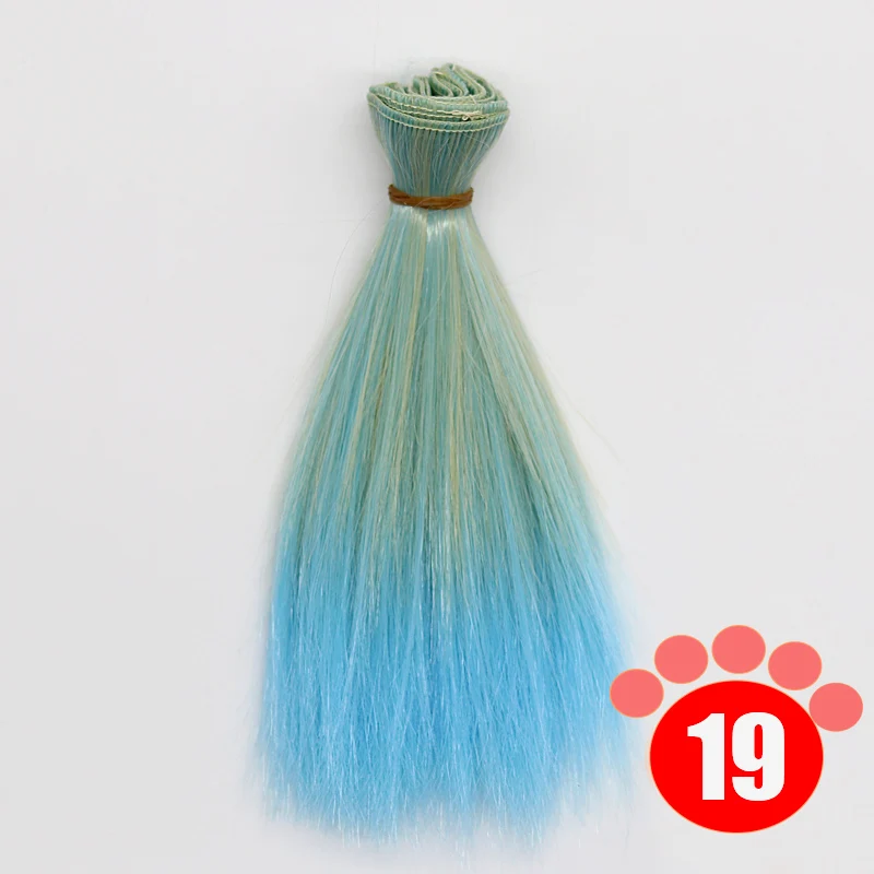 colour 019 Msiredoll bjd парик аксессуары 1 шт. 15*100 см или 25*100 см волосы куклы для 1/3 1/4 1/6 прямые волосы bjd парик diy - Цвет: colour 019