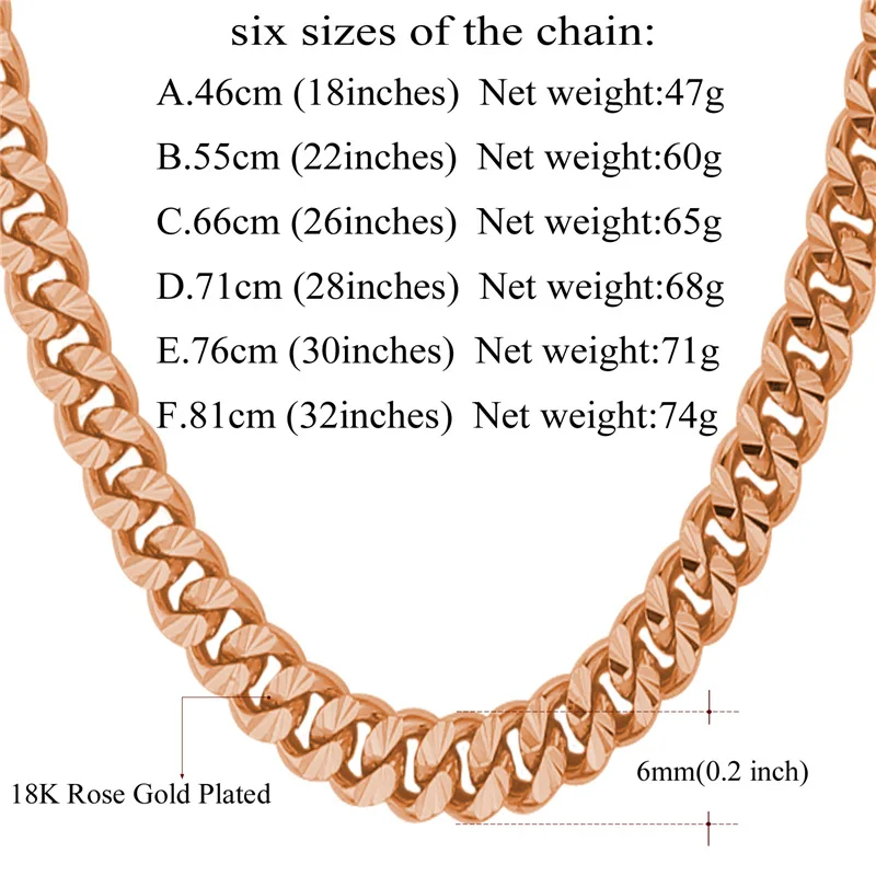 Цепочка на шею для мужчин Starlord Helix розовое золото/золото 6 мм|chain necklace|necklace for mencuban