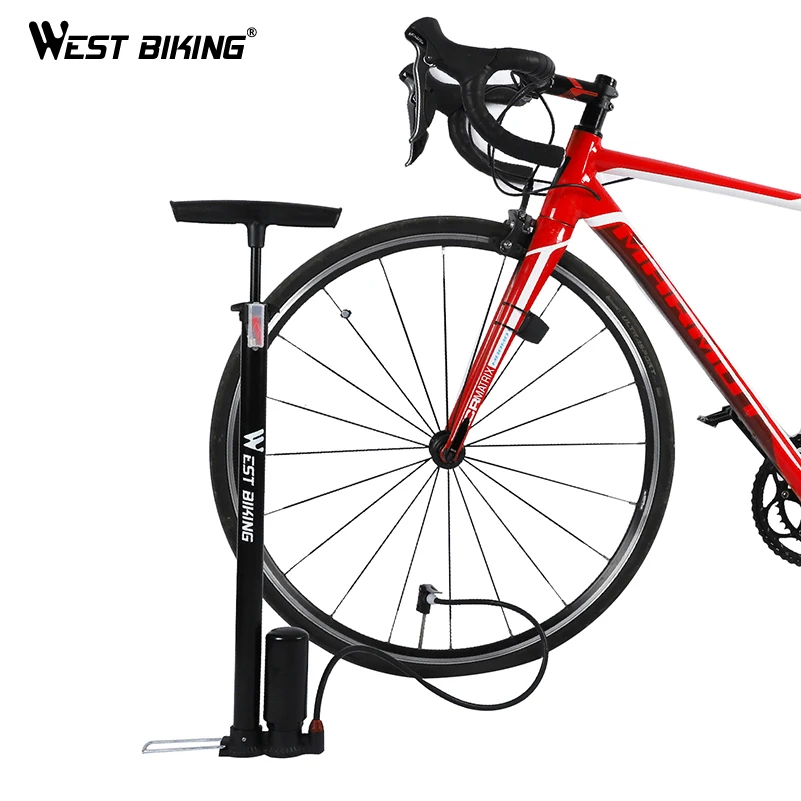 WEST BIKING 150Psi велосипедный насос высокого давления ножной подкачивающий насос для велосипедных шин насос Presta Schrader Клапан Аксессуары для велосипеда