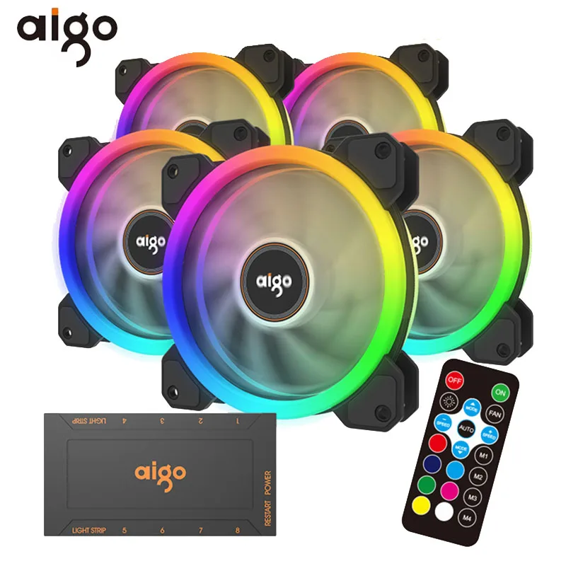 Aigo 2019 DR12 RGB чехол вентилятор для компьютера Вентилятор охлаждения регулировка