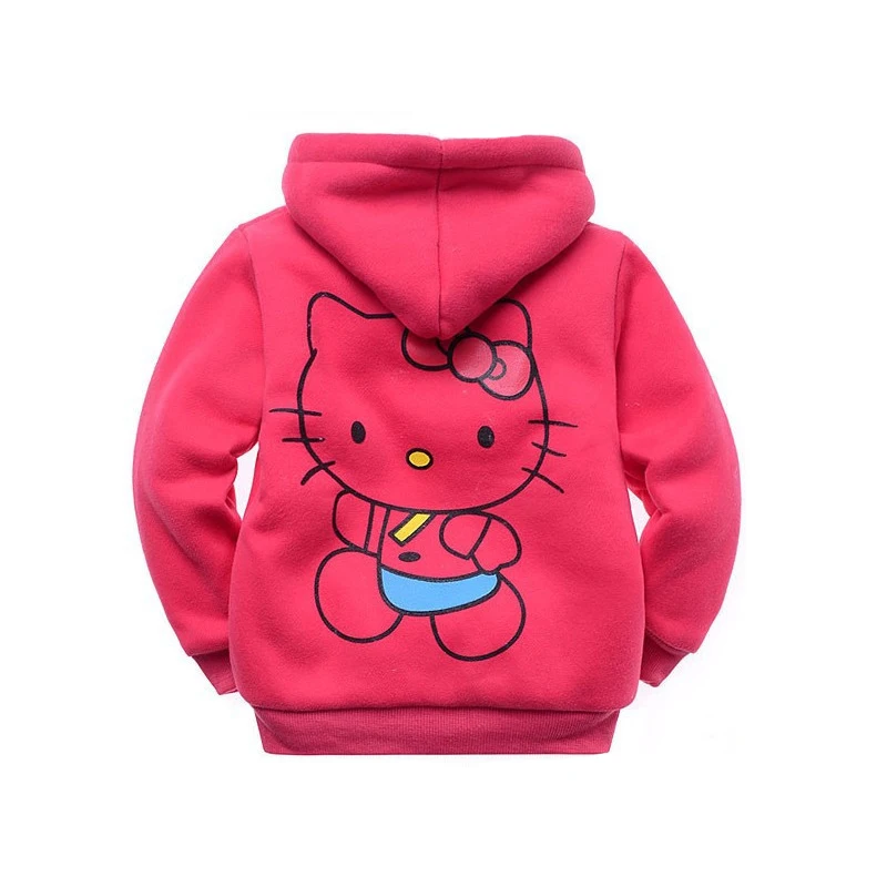 Зимняя меховая куртка с мультяшным рисунком для девочек детская верхняя одежда