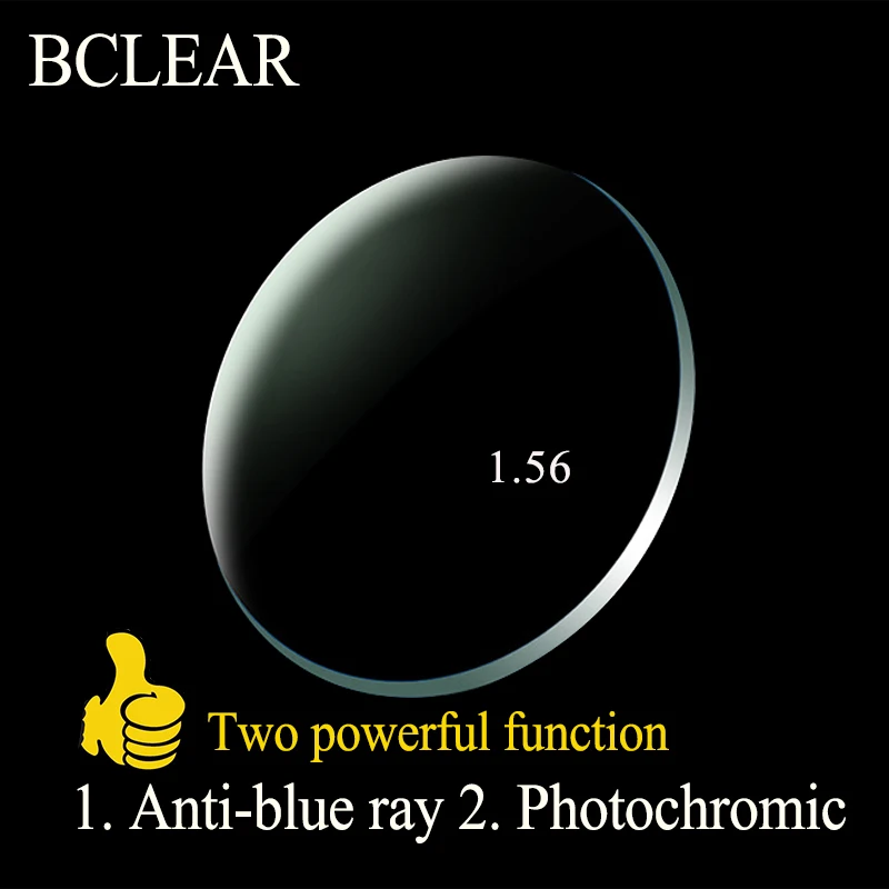 Купи BCLEAR 1.56 Index Aspheric Anti-blue Ray Lenses Transitions Photochromic Lenses Single Vision Lens Summer Chameleon Gray Myopia за 1,199 рублей в магазине AliExpress