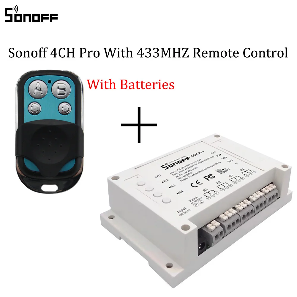 Sonoff 4CH Pro умный дом RF Wifi переключатель света 4 банды 3 рабочих режима Inching Interlock Self