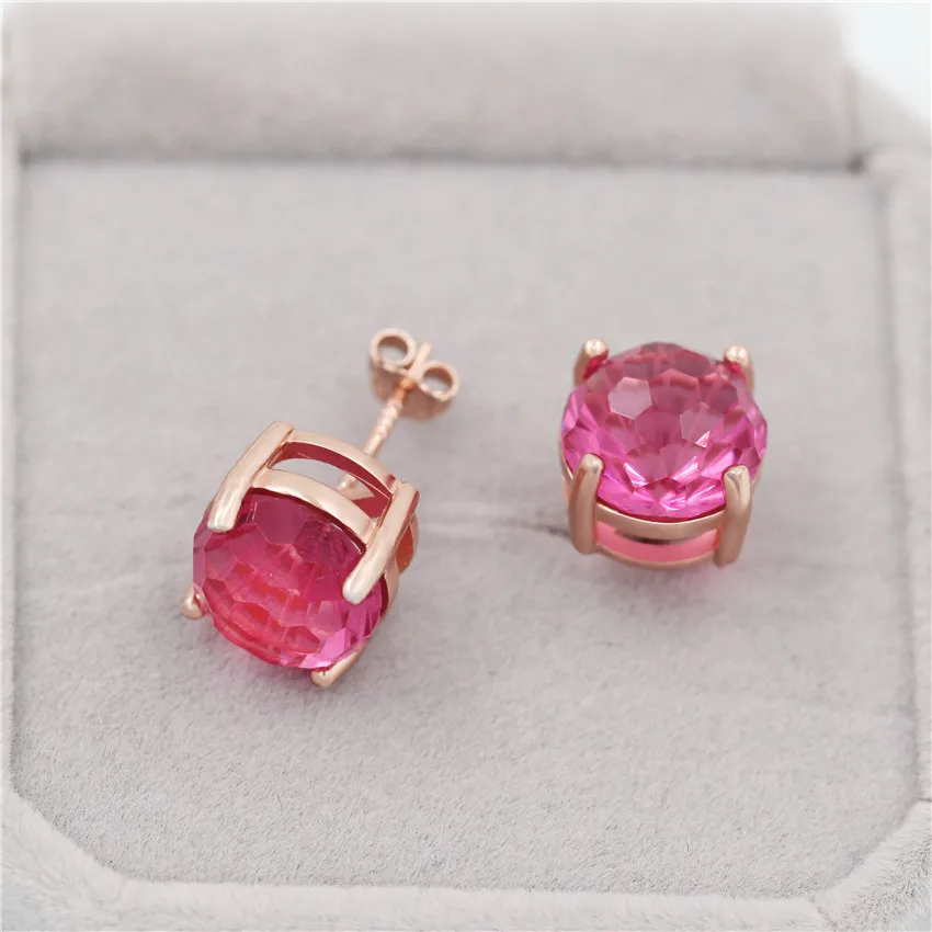 Almei серебро 925 пробы 6ct серьги гвоздики с красным топазом натуральный циркон