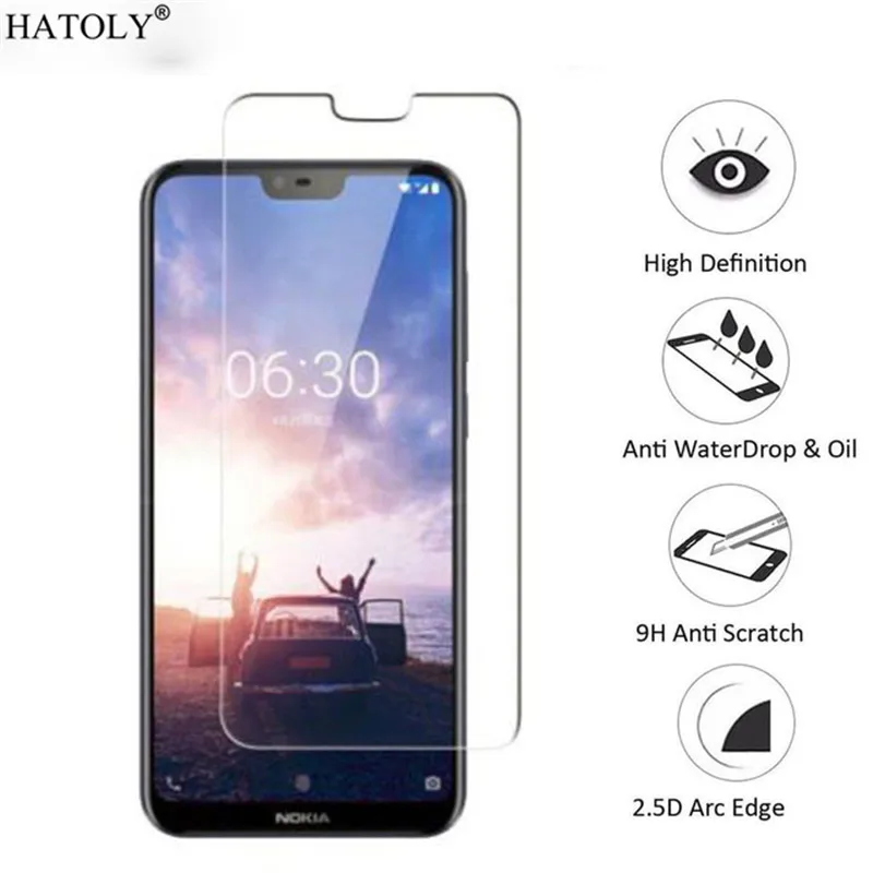 2pcs Glass For Nokia 6.1 Plus Tempered Screen Protector X6 2018 TA-1099 Protective Film | Мобильные телефоны и аксессуары