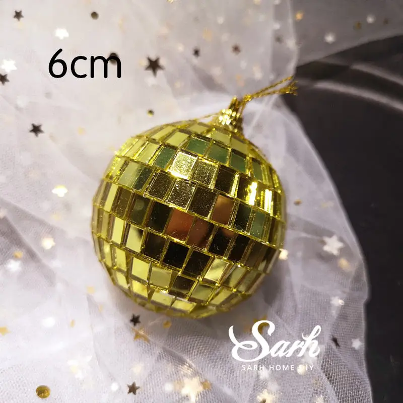 2pc 6cm mirror balls Желтый инженерный автомобиль коллекция Торт Топперы экскаватор украшения день рождения принадлежности для выпечки мальчик дети милые подарки - Цвет: 2pc 6cm mirror balls
