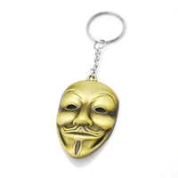 vintage metal movie series key chain men v for vendetta hacker mask keychain for keys chaveiro llavero jewelry party gift