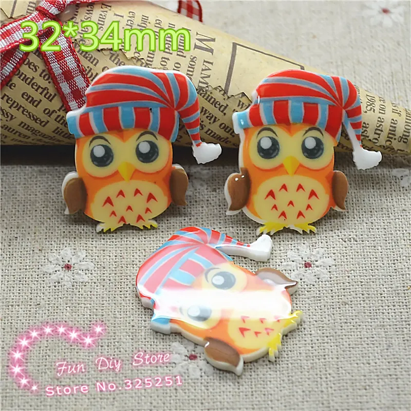 

Плоский Скрапбукинг planar Christmas owl с принтом 50 шт./лот 32*34 мм BM731