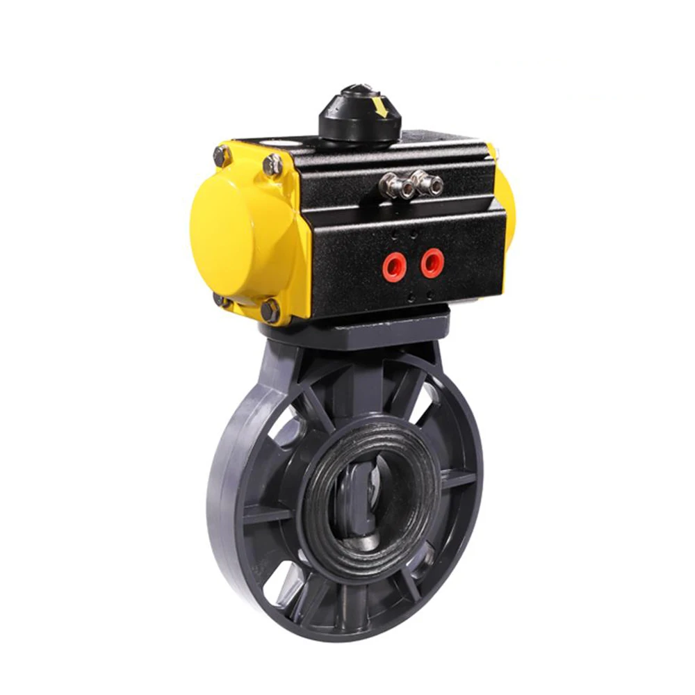 4 дюймовый пневматический клапан бабочка из ПВХ DN100 пластиковый двойного действия скэп уплотнение|Клапан| |