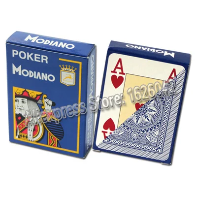 XF Modiano итальянская игра в покер игральные карты-красный покер Jumbo индекс-одна карточная колода- пластик Сделано в Италии - Цвет: 2 blue