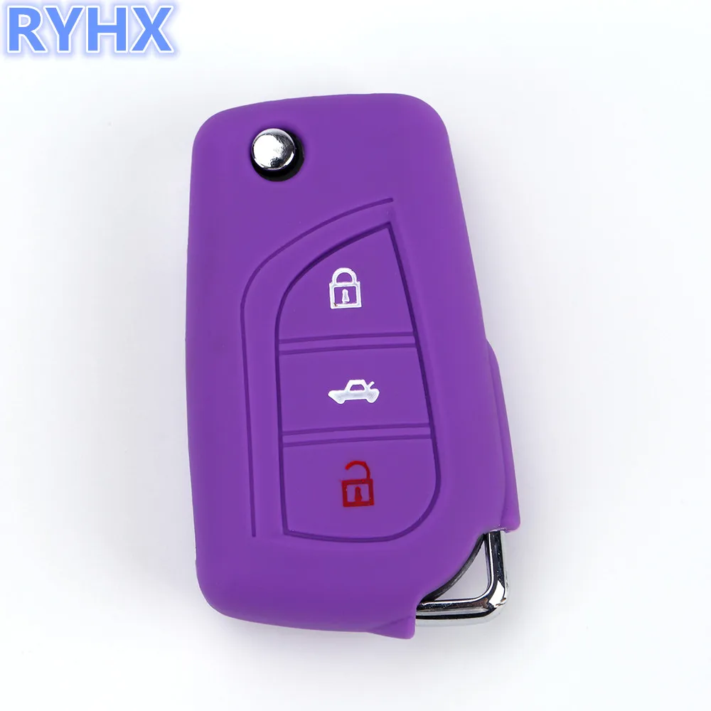 3 кнопки силиконовый резиновый чехол для ключей Toyota Auris Corolla Avensis Verso Yaris Aygo Scion TC IM