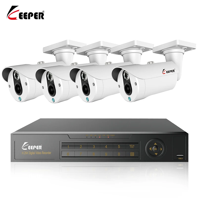 

Keeper 8CH 1080P DVR CCTV System 4PCS SONY IMX323 Outdoor Weatherproof Security Camera Day/Night Video Surveillance System Kit