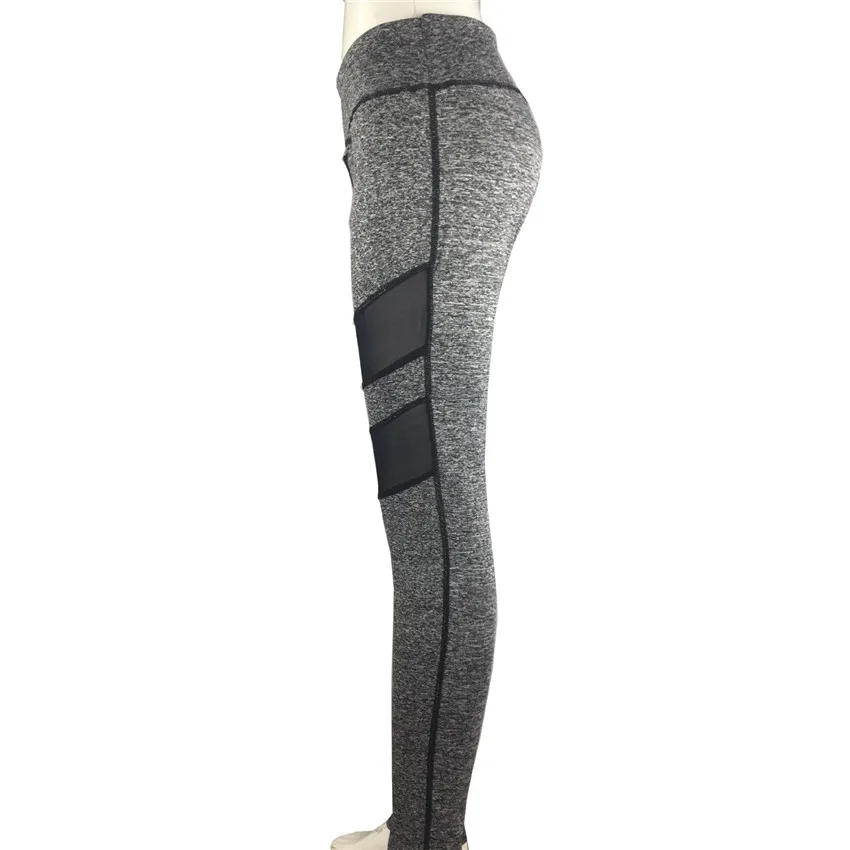 Спортивная Gym Спорт Фитнес тренировки Леггинсы Капри сетки Для женщин Лоскутные