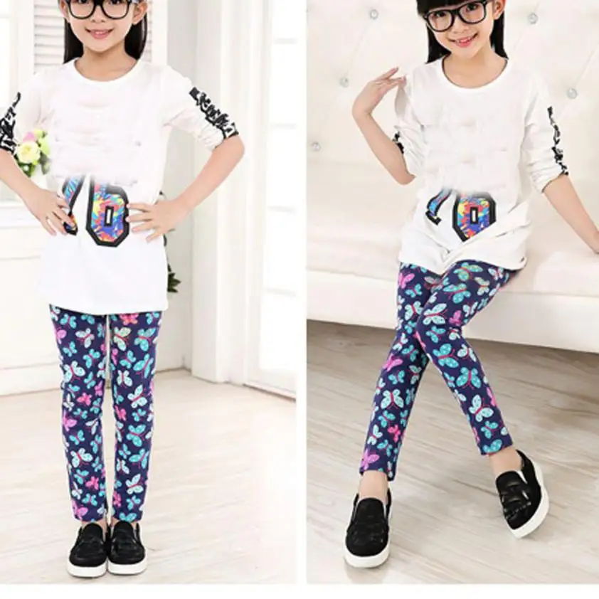 Baby Kids Girl Pants Summer Comfortable Cotton Children Trousers Printing Leggings Flower Kids Classic baby Girls Pencil Pants