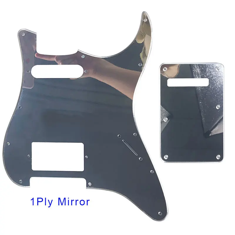 1Ply Mirror Запчасти для гитары-для США/Мехико Fd Strat 72' 11 винтовое отверстие стандарт PAF Humbcker Hs гитарная Накладка и задняя пластина скретч пластина - Цвет: 1Ply Mirror